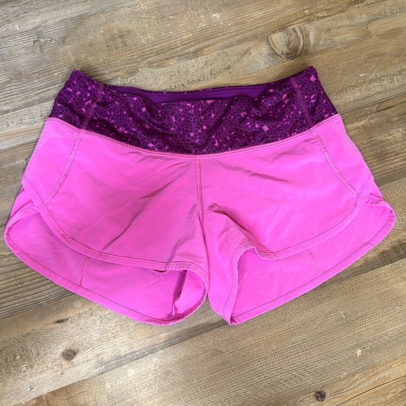 Lululemon Speed Short Pink Paradise / Paradise Geo Regal Plum Multi Size 2 - Picture 4 of 9